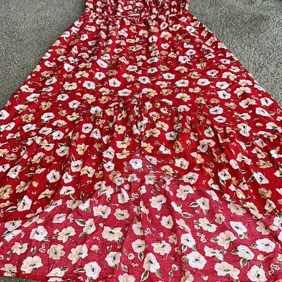 Indigo Rose Chic Red Floral Off-Shoulder Dress - Picture 4 of 7
